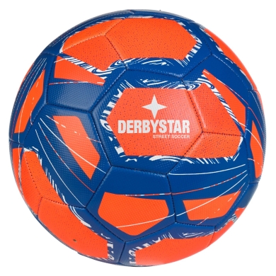 Derbystar Piłka Rekreacyjna - Piłka Nożna Street Soccer v24 pomarańczowa/niebieska/biała - 1 piłka (Rozmiar 5)